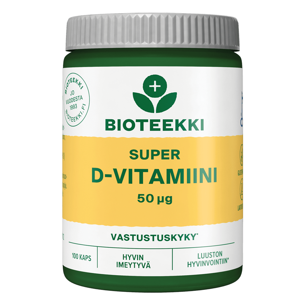 Bioteekki Super D-vitamiini 50 µg 100 kaps. - Sinunapteekki.fi