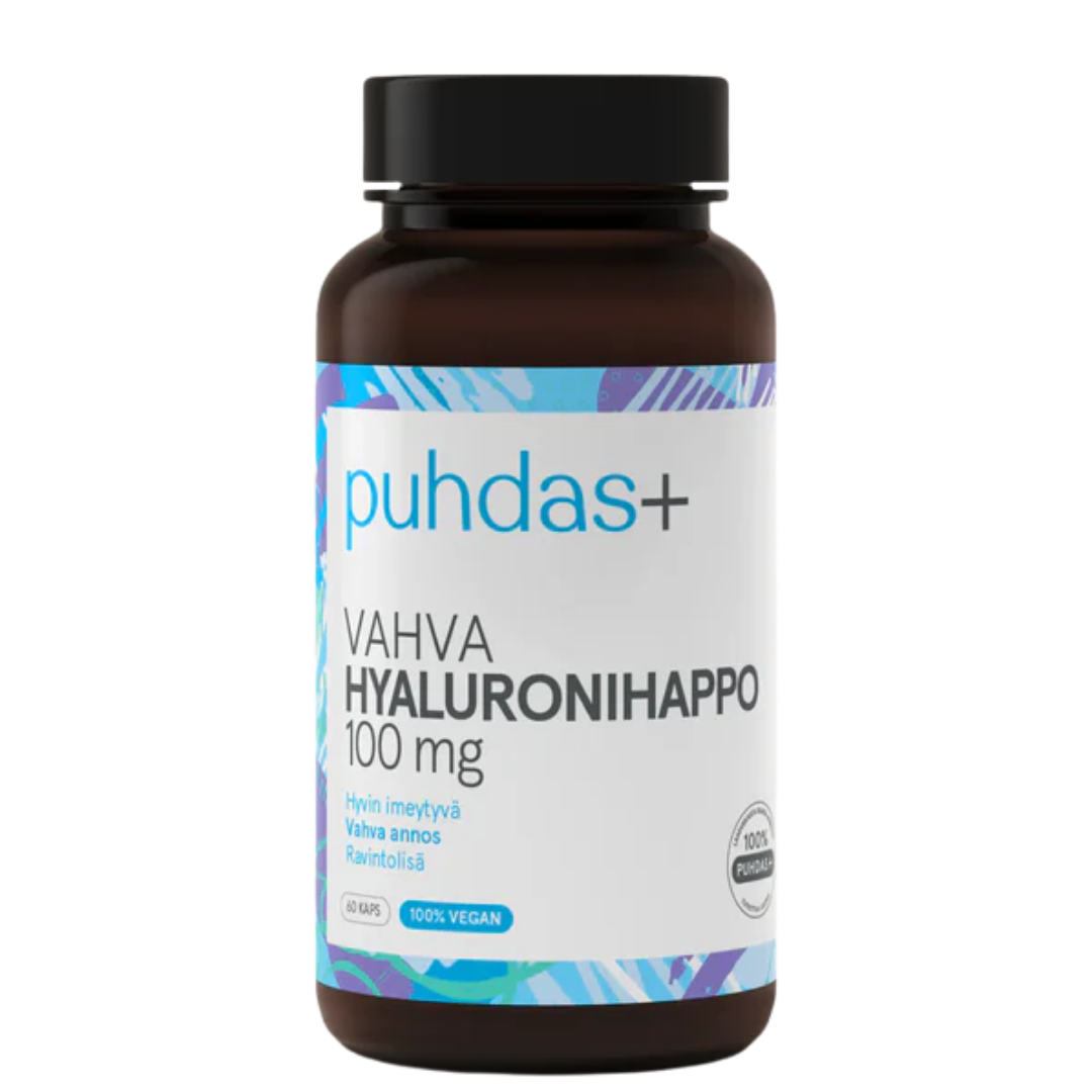Puhdas+, Beauty, Vahva Hyaluronihappo, 100 mg, 60 kaps.