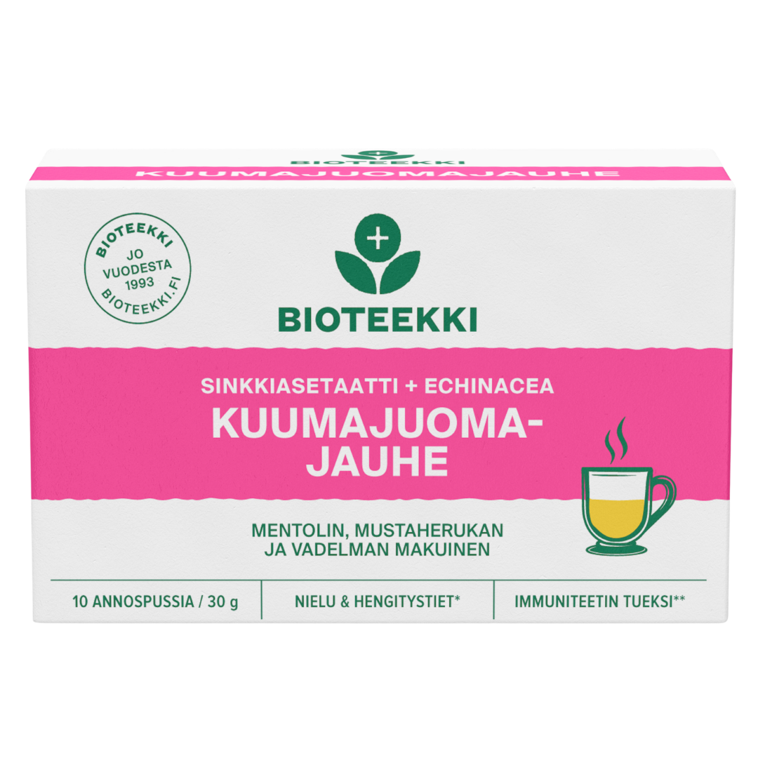 Bioteekki Sinkkiasetaatti + Echinacea - Kuumajuomajauhe 10 pss.