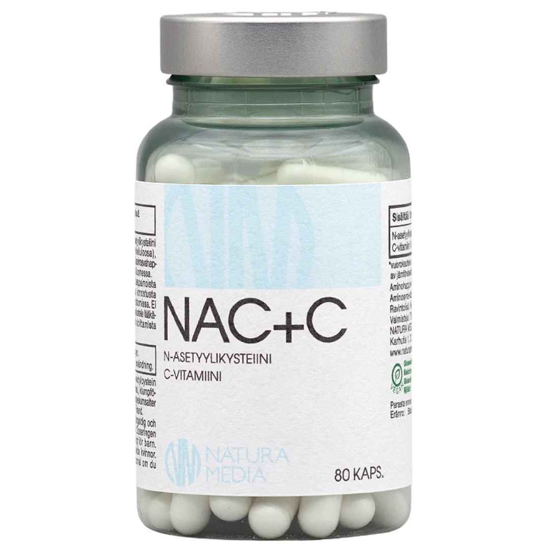 Natura Media NAC+C - N-asetyylikysteiini 80 kaps.