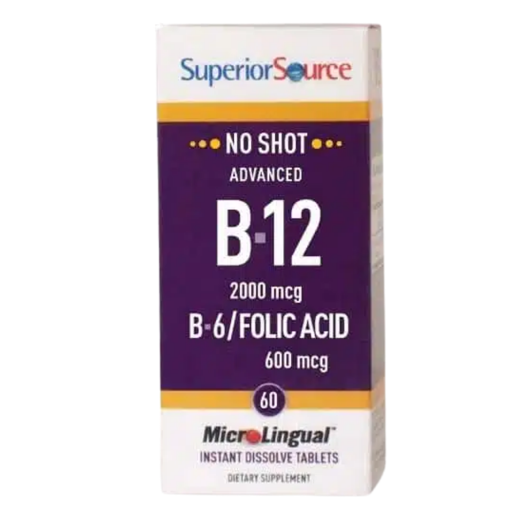 Superior Source B12 2000 µg + B6 + Folic Acid 600 µg - 60 tabl.