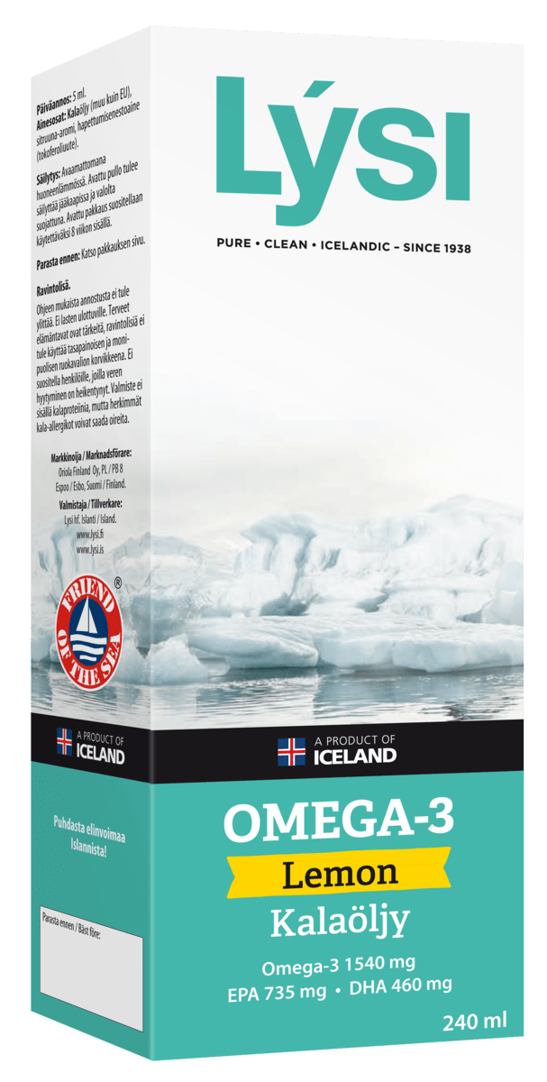 Lysi Omega-3 Lemon - Kalaöljy Sitruuna 240 ml - Sinunapteekki.fi