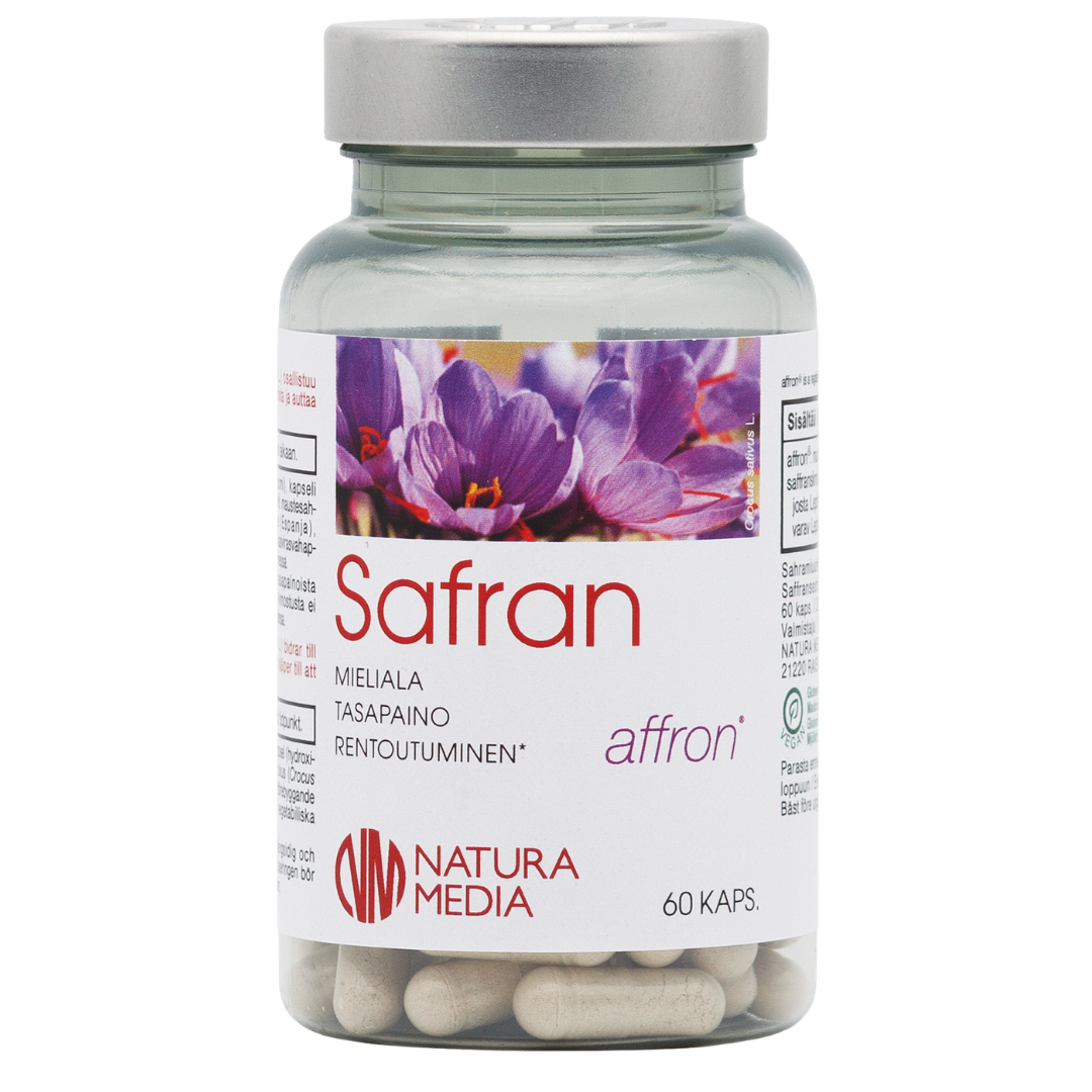 Natura Media Safran 60 kaps., mieliala, tasapaino, rentoutuminen, sinunapteekki.fi