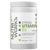 Nutri Works Strong Vitamin D3 100 µg - Vahva D3-vitamiini-oliiviöljykapseli 200 kaps.