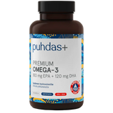 Puhdas+, Premium Omega-3, 180 mg, EPA + 120 mg DHA, 160 kaps.