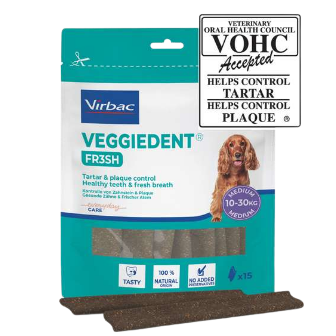 Virbac Veggiedent FR3SH - MEDIUM 10-30 kg - 15 kpl