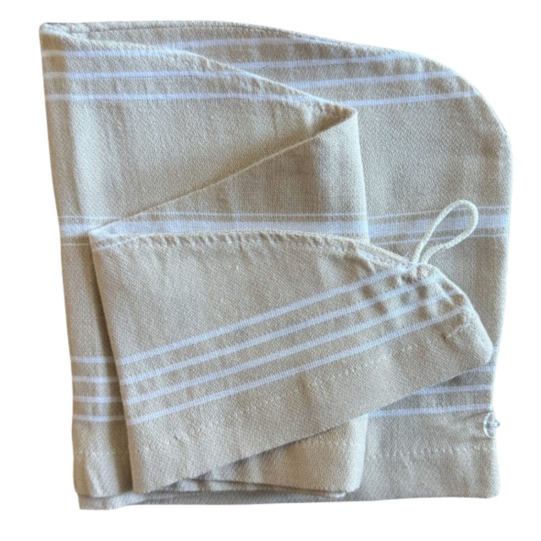 AAMU Hamam Hiusturbaani Beige 1 kpl
