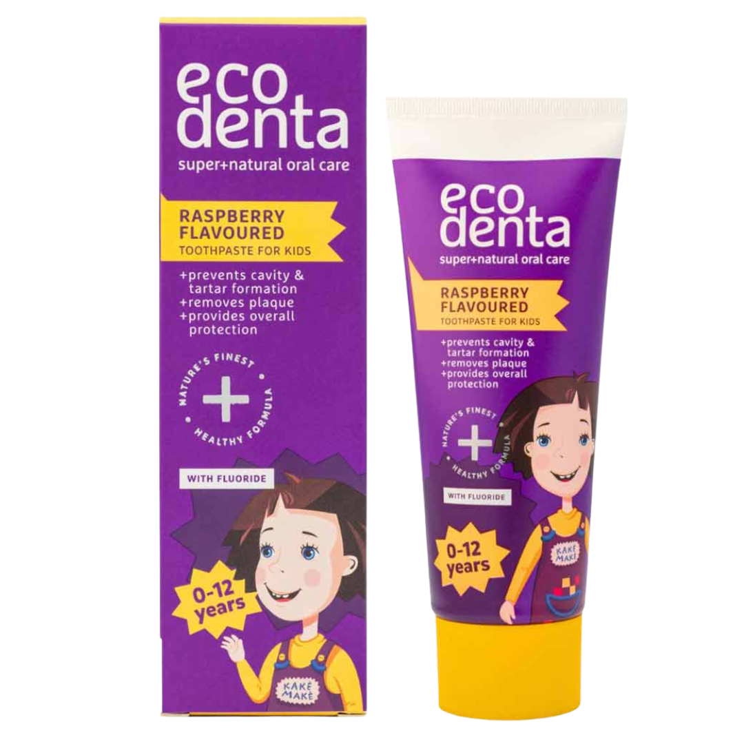 Ecodenta Rasberry Flavoured Toothpaste For Kids - Vadelmanmakuinen Hammastahna Lapsille 75 ml