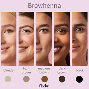 Fleeky Browhenna Kit Mini - Kulmien Kestoväri Light Brown