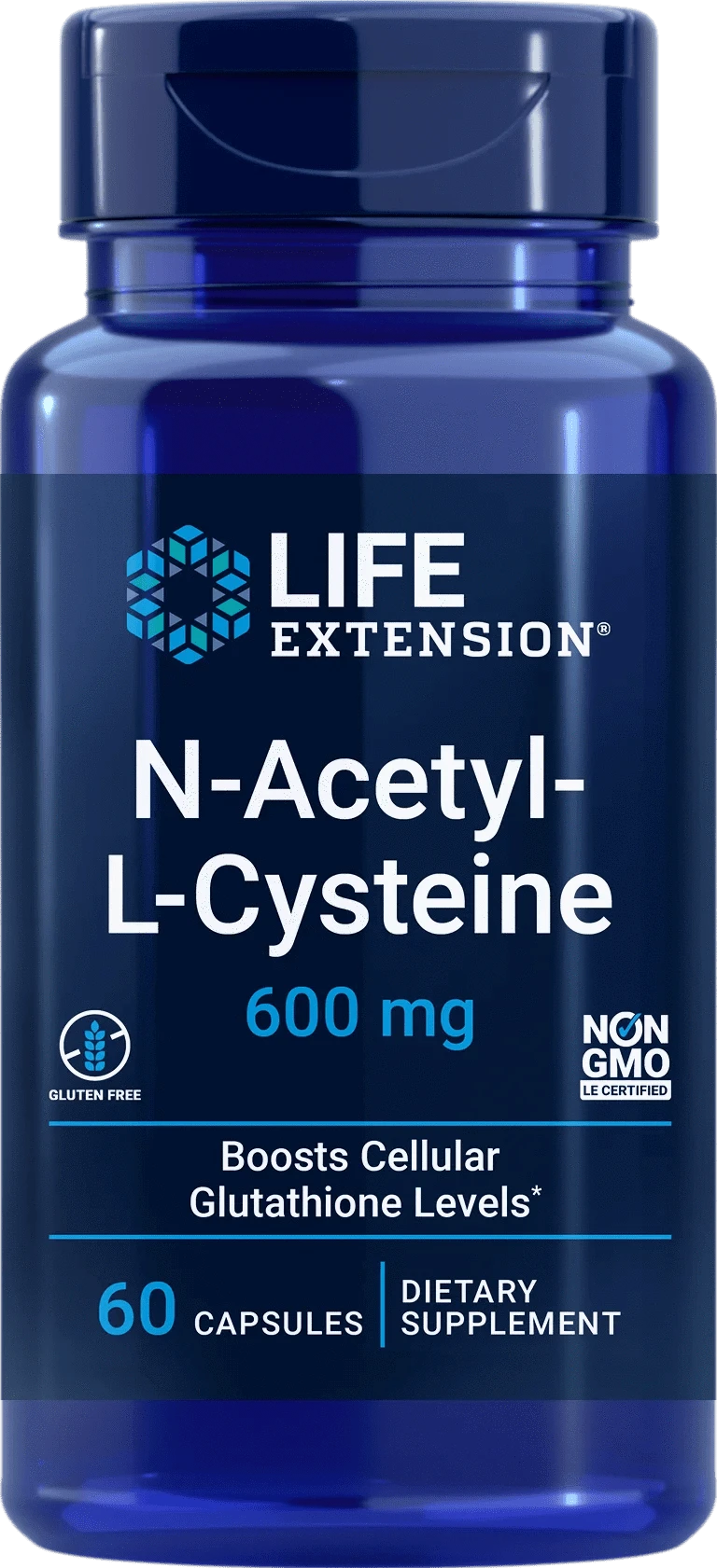 Life Extension N-Acetyl-L-Cysteine 600 mg 60 kaps. - Sinunapteekki.fi