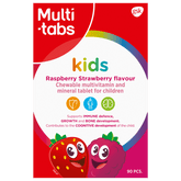 Multi-tabs Kids Vadelma-mansikka Monivitamiini 90 purutablettia - Sinunapteekki.fi