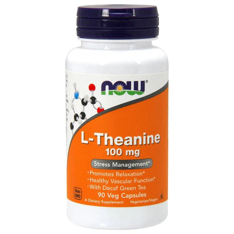 Now Foods L-Theanine 100 mg - Teaniini 90 kaps.