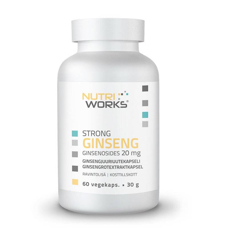 Nutri Works Strong Ginseng - Ginsengjuuriuutekapseli 60 kaps. - Sinunapteekki.fi