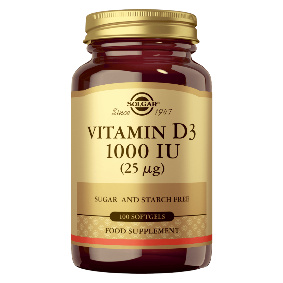 Solgar Vitamin D3 1000 IU 25 µg - D3-vitamiini 100 kaps.