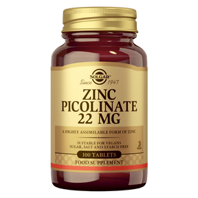 Solgar Zinc Picolinate 22mg - Sinkkipikolinaatti - 100 tabl.