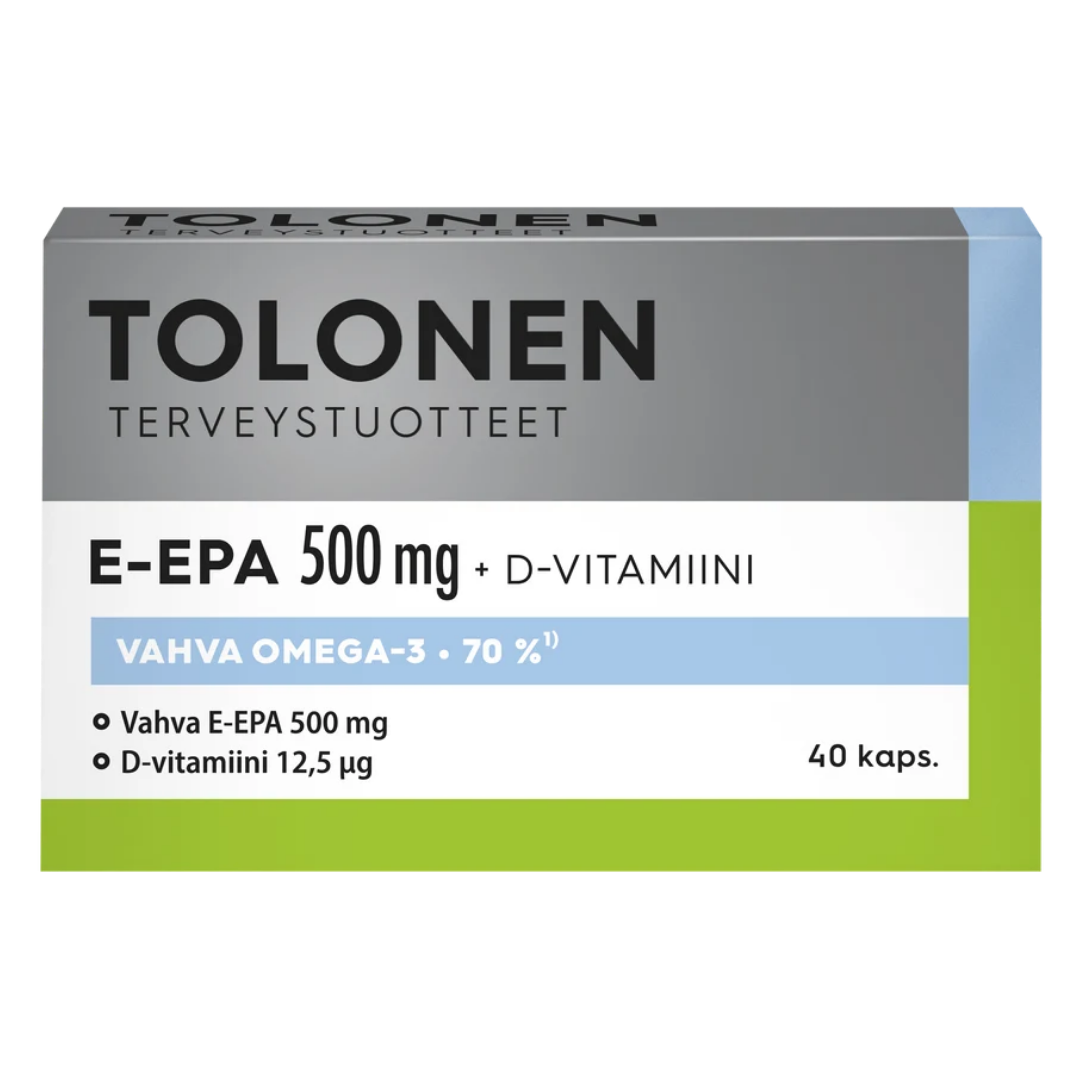 Tolonen E-EPA 500 mg + D-Vitamiini 40 kaps. - Sinunapteekki.fi