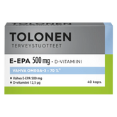 Tolonen E-EPA 500 mg + D-Vitamiini 40 kaps. - Sinunapteekki.fi