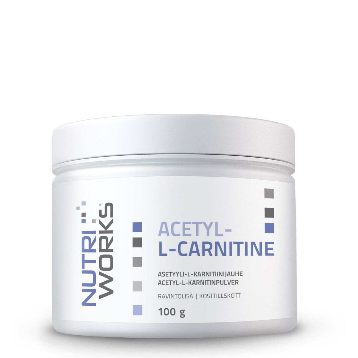 Nutri Works Acetyl-L-Carnitine  - asetyyli-L-karnitiinijauhe 100 g - Sinunapteekki.fi